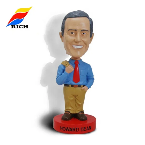 polyresin resin  folk art bobble head doll,styling head doll,bobble head custom resin figure anime