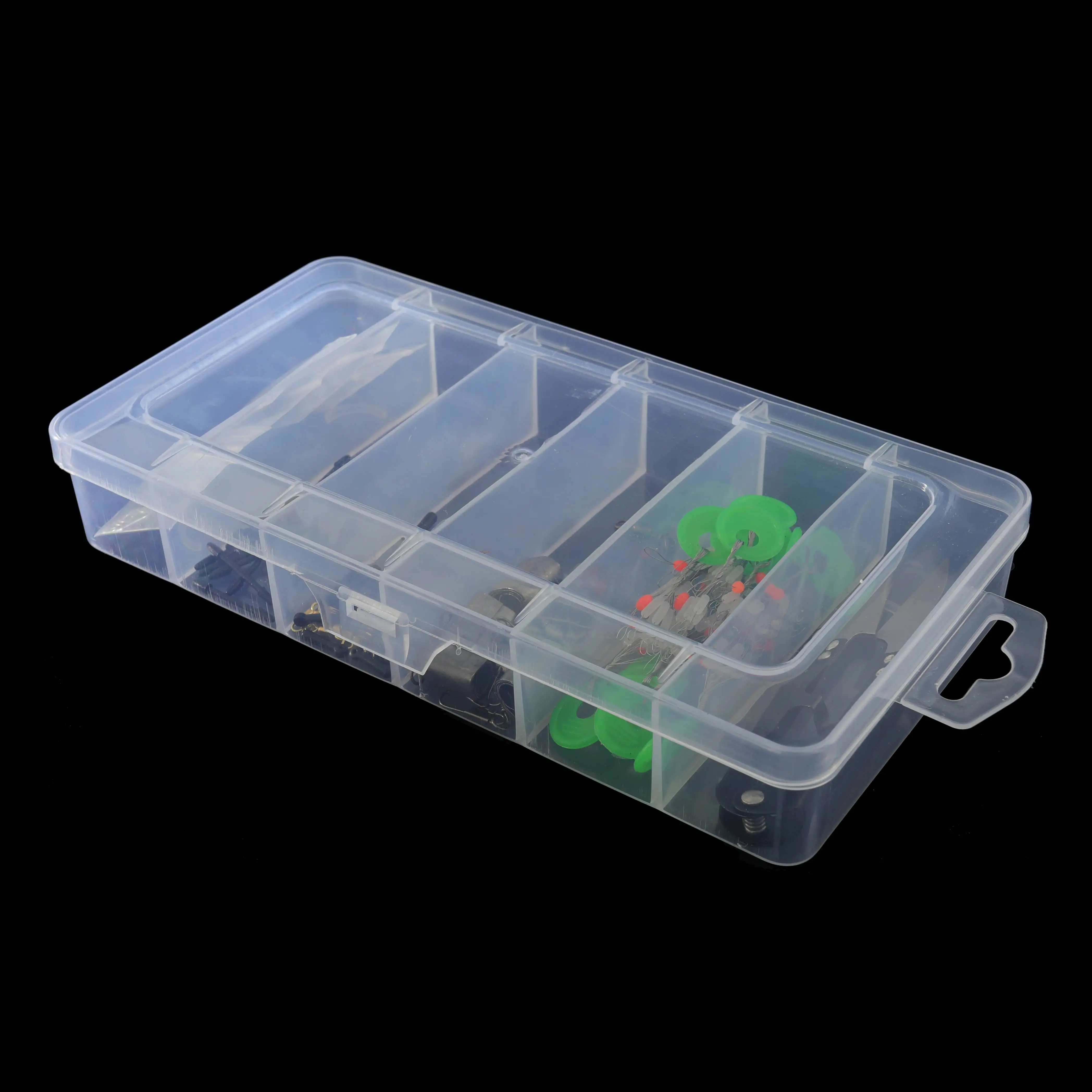 6 Grids Portable clear plastic storage box with dividers jewelry  makeup Storage tools Box Organizer