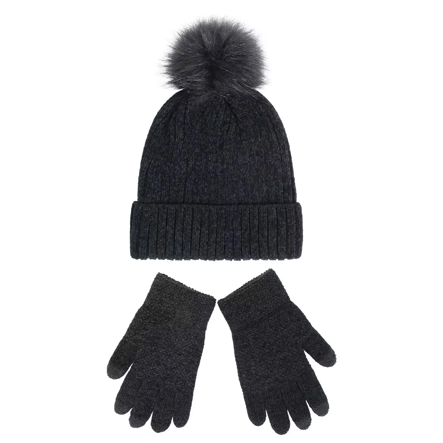 Women Beanie Hats Winter Gloves Soft Knit Warm Hat and Gloves Sets Lady Earmuffs Cap for Women Young Girls