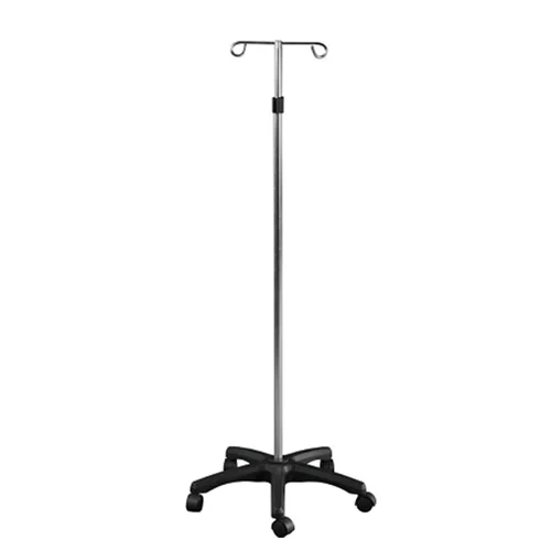 aluminum hook medical hospital IV pole stand infusion pole can adjust height plastic ABS base