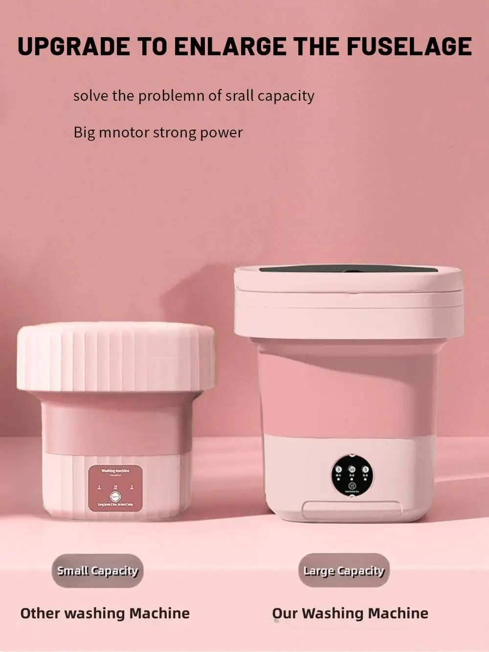 New Arrival 2024 Foldable Small Portable Washing Machine Mini Washer 11L High Capacity with 3 Modes Deep Cleaning for Underwear