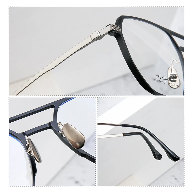 China Factory Manufacturer French Design Unisex Large Big Oversized High Quality Titanium Optical Frame