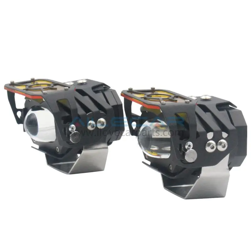 ALK-CA7 High Beam 40W Motorbike Motorcycle External Spotlight Foglamp Auxillary Led Spotlight Dual Color Fog Light Motorcycle