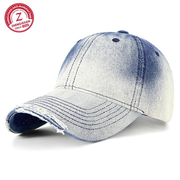 Wholesales Popular Fashion Washed Retro Denim Baseball Cap Embroidered Washed Cotton Outdoor Baseball Cap