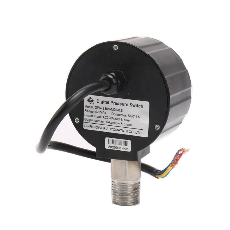 DPR-S80 цифровой дисплей регулятор давления для воды масла 0-2Mpa 220VAC 24VDC переключатель давления