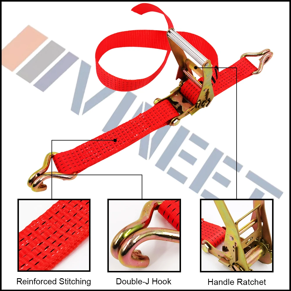 Hot Sales 5Kgs 2Inch Cargo Lashing Ratchet Tie Down belt with Aluminum Covered Handle