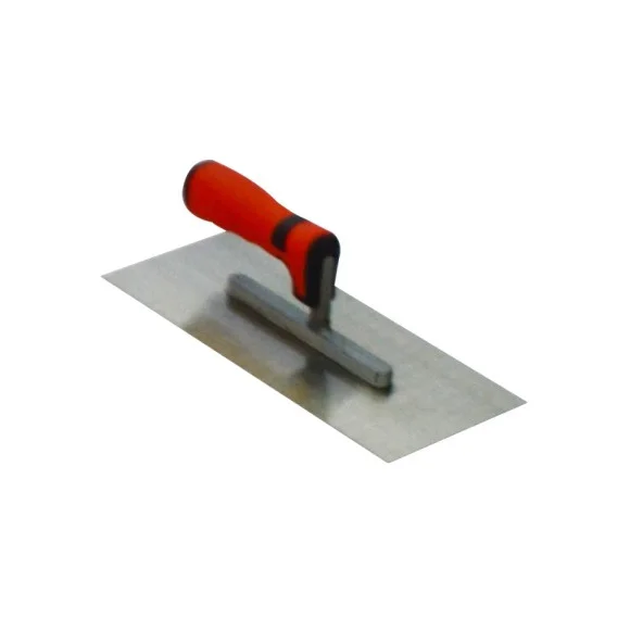 NEWMAN I2027-2 Rubber Handle Stainless Steel Notched Plastering Trowel With Teeth