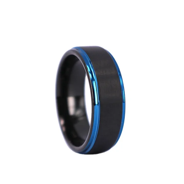 8 мм Матовый Стиль, свободный крой, черные, синие, Карбидное обручальное кольцо из карбида вольфрама (60822662017)