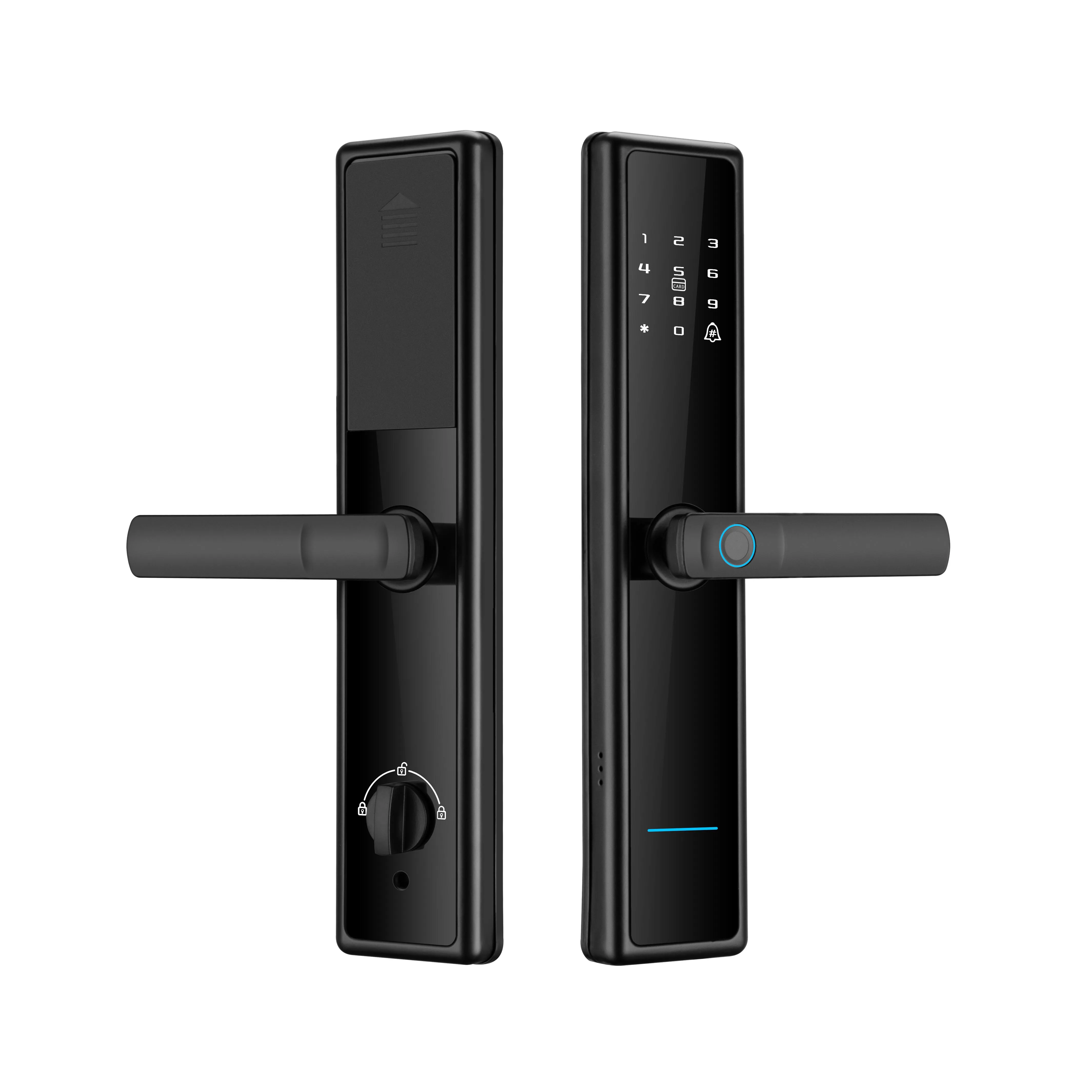 High Recognition Anti-Theft Smart Lock Home Apartment Waterproof Fingerprint RFID Tuya Control IP Network Access WiFi Key Hotels