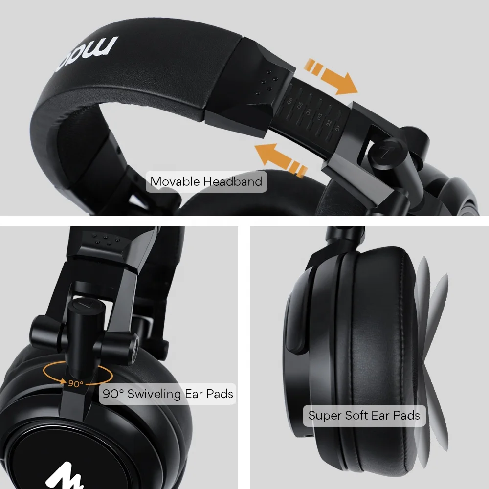 
DJ Monitor Headphones Sound Quality Dynamic Over Ear Stereo Studio Real-Time Monitor Headphone 