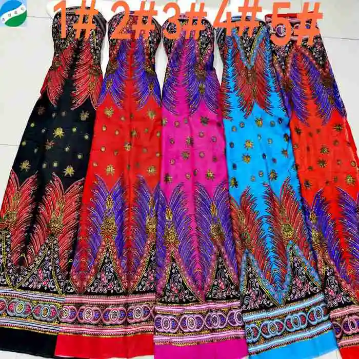 Floral Design Hot Stamping Gold Foil Print Spun Rayon Viscose Challis Stock Fabric for Lady Evening Dress