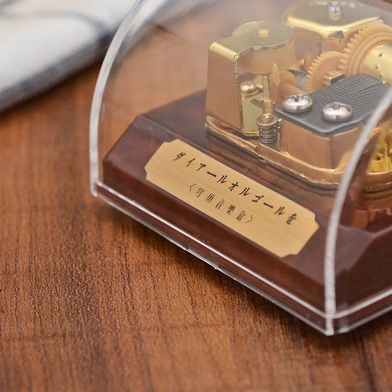 acrylic dome Music Box 18 note wind up musical movement