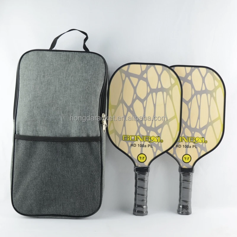 Manufacturer OEM Factory Custom Wooden Pickleball Paddle Set With 2 Paddles & 4 Balls For Beginner