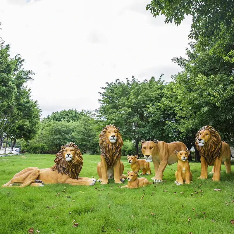 customize life size Fiberglass Resin Elephant Lion Animals Sculpture/Fiberglass Safari Animal Sculptures
