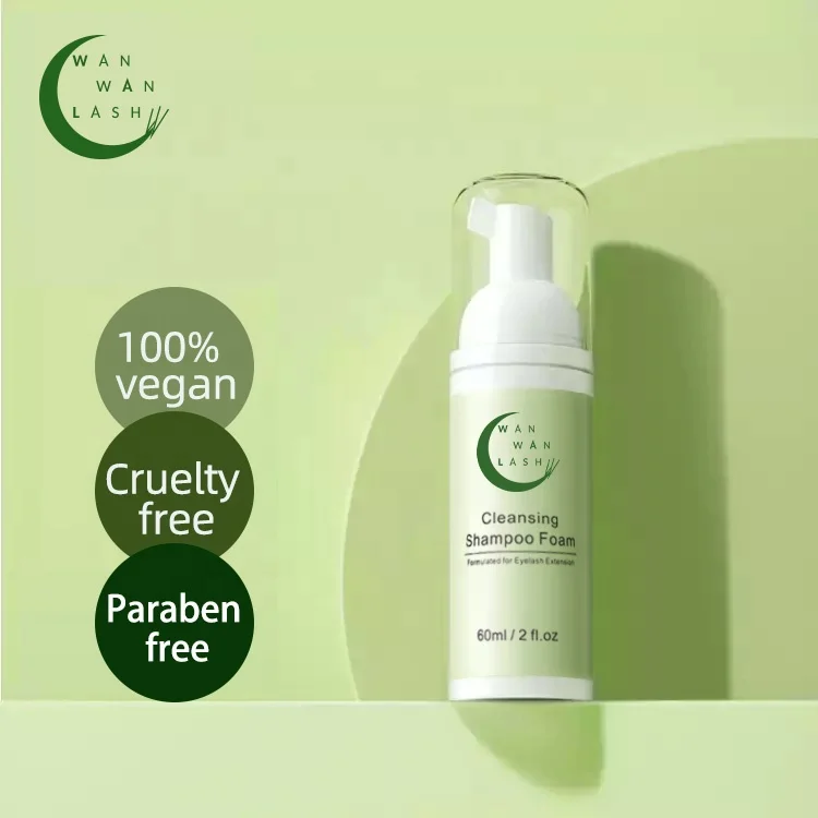 pre lash treatment Skin Friendly Natural Deep Cleansing Eyelash extention Shampoo 60ml Oil Free Lash Foaming Cleanser