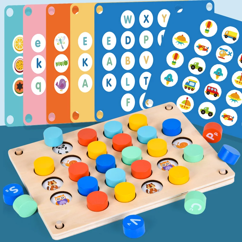 Wholesale  Concentration Training Wooden Parent-child Interactive Table Game Toy Memory training game chess  For kids unisex