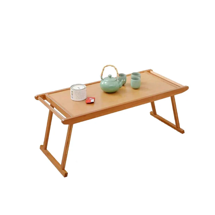 
Breakfast Foldable Bed Desk Table Tray Bamboo With Folding Legs Handle 