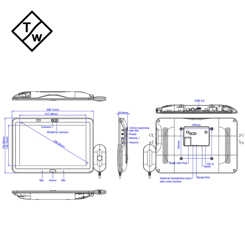 New Hospital Android tablet 10.1 inch White Color 16GB ROM All in One PC