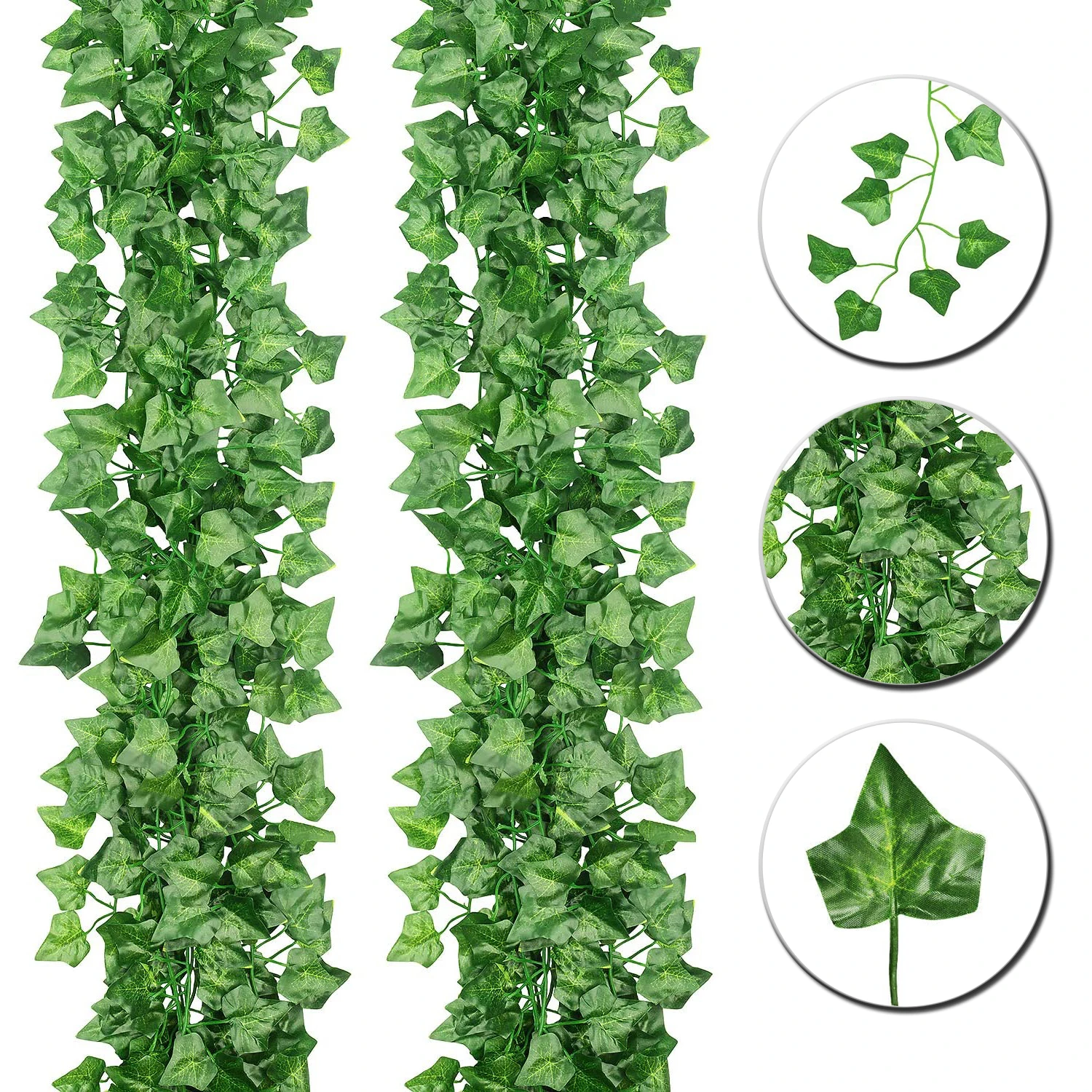 12 Strands wall garden decor outdoor uv resistant artificial hanging plants ivy leaf vine