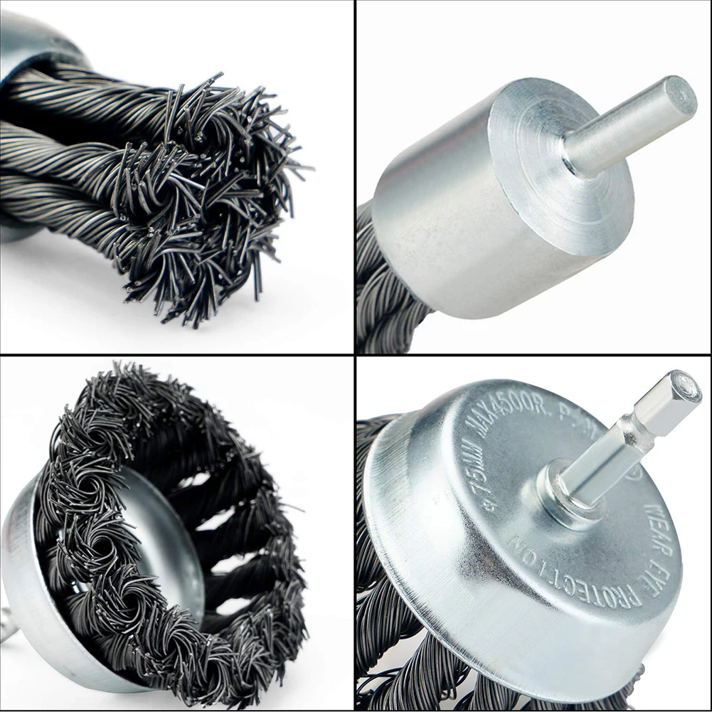 PEX Steel Wire Wheel Brush Rotary Tool Metal Cup Brush Rust Removal Polishing Grinding Drill