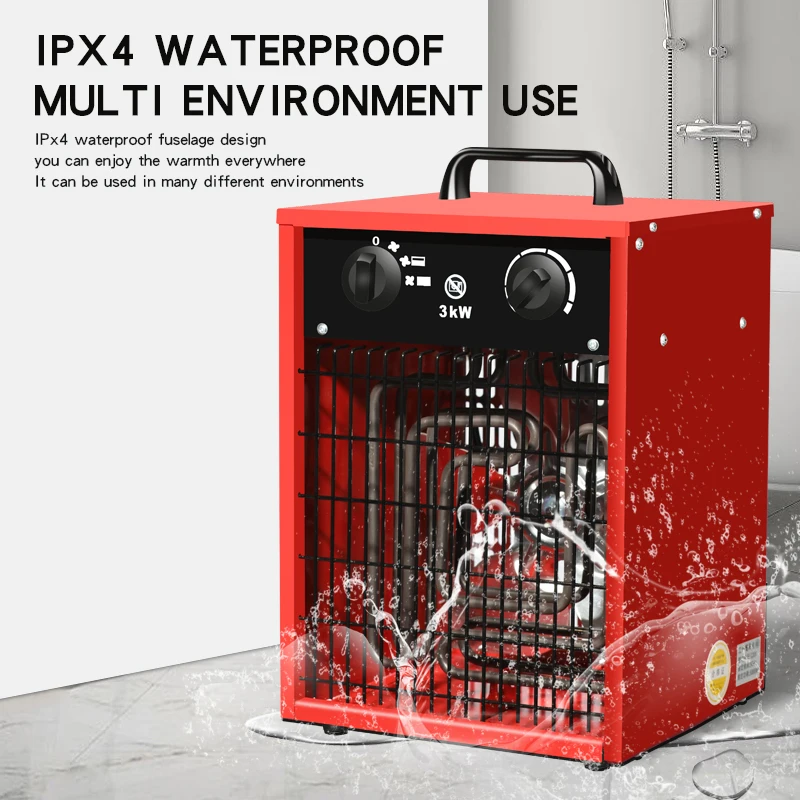 9kw Electric fan heater heating element with temperature control