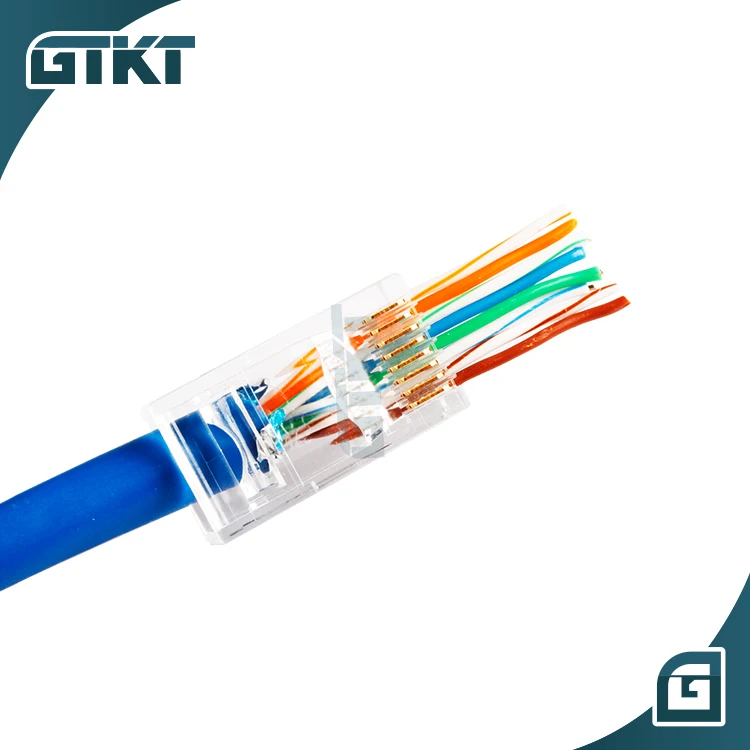  100 шт./блок разъем ethernet RJ45 Cat5e 8P8C проходной модульный UTP соединитель Модульный