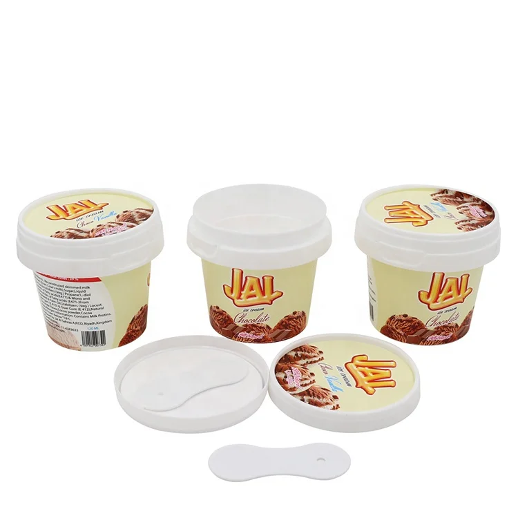 Custom logo disposable 4oz IML ice cream box pp ice cream containers