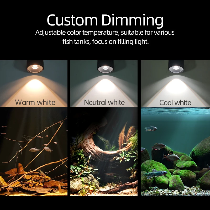 week aqua Mini7Pro cob aquarium led 2700k 4000k 6500k focusing spotlight smart aquarium light for fish tank aqwarium lights