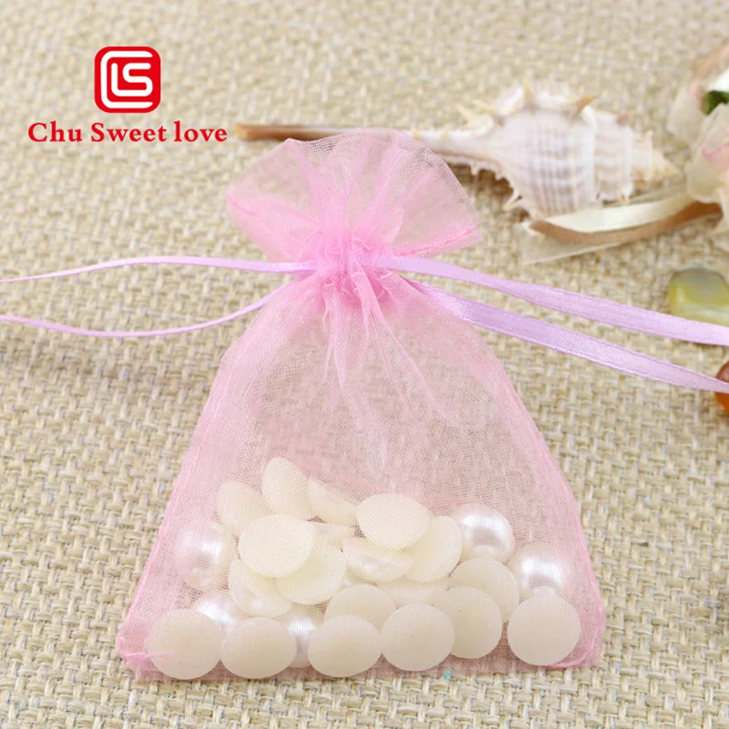 Factory direct sales organza bag jewelry storage holiday gift packaging bag transparent pearl yarn bag