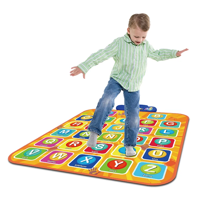 Kids Floor Dance Mat Electronic Interactive Touch Sensitive Learning Spanish Carpet Alphabet Music Dancing Challenge Play