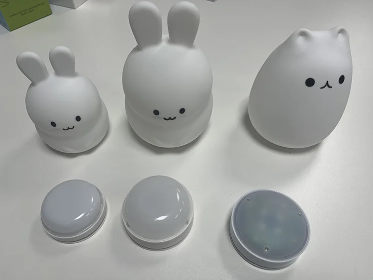 Hot Sale Big Face Rabbit Bunny Silicone Night Light Rechargeable Touch Lamp 3 Levels Brightness Bunny Lamp Toys for Kids Gift