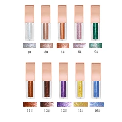 New trending private label 10 colors liquid waterproof glitter eyeshadow fluid makeup colors long lasting shimmer eye shadows