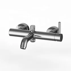 Shower Faucet Bathroom Solution Brass Single Handle Bath Tap Bathtub Single Lever Bath&Shower Mixer With Diverter