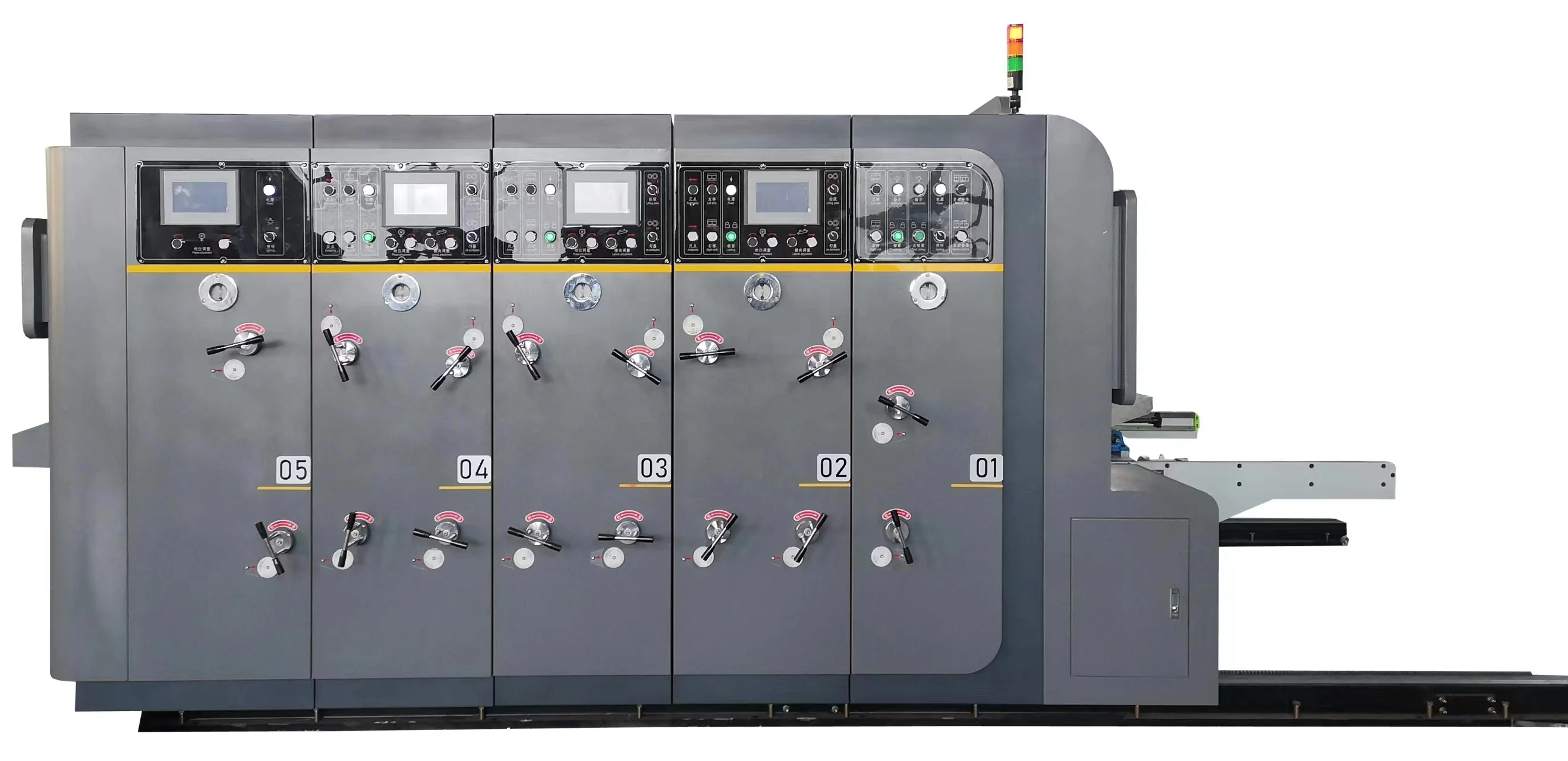 Ouguan Supplier Lead Edge Feeding 4 Color Printer Slotter Die Cut Machine For Corrugated Carton