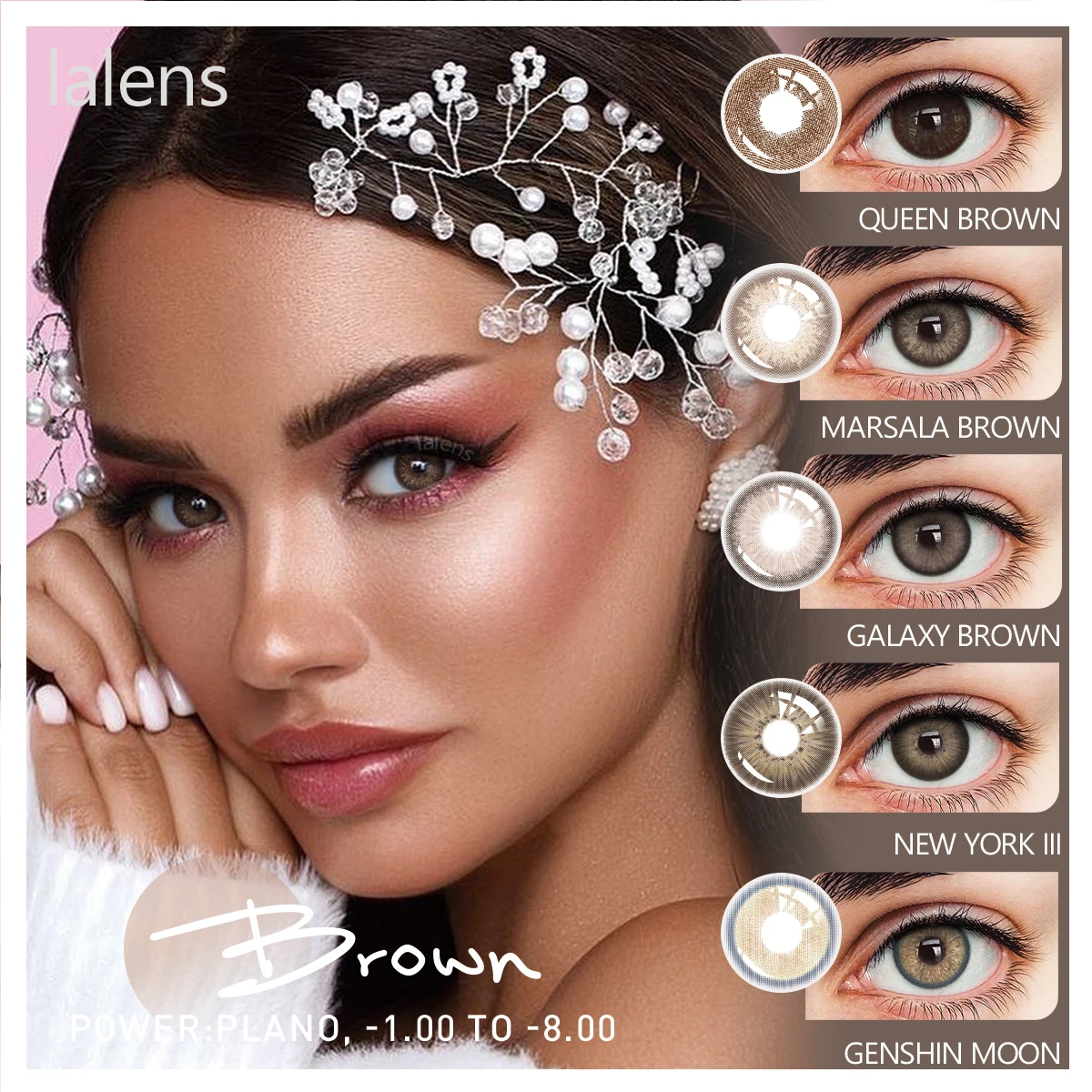 Lalens Hazel Brown Cosmetic Eyewear Natural Soft Eye Contact Lenses Wholesale Premium Myopia Urban Layer Color Contact Lens