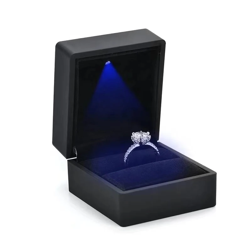 SKQ OEM Custom Size LOGO Light Ring Box Jewelry Storage Display Case Jewelry Box with LED for Ring Bracelet