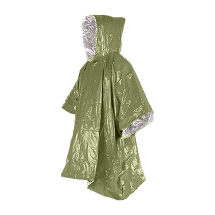 Breathable pu coated Long brim raincoat rain poncho for hikers rain jacket