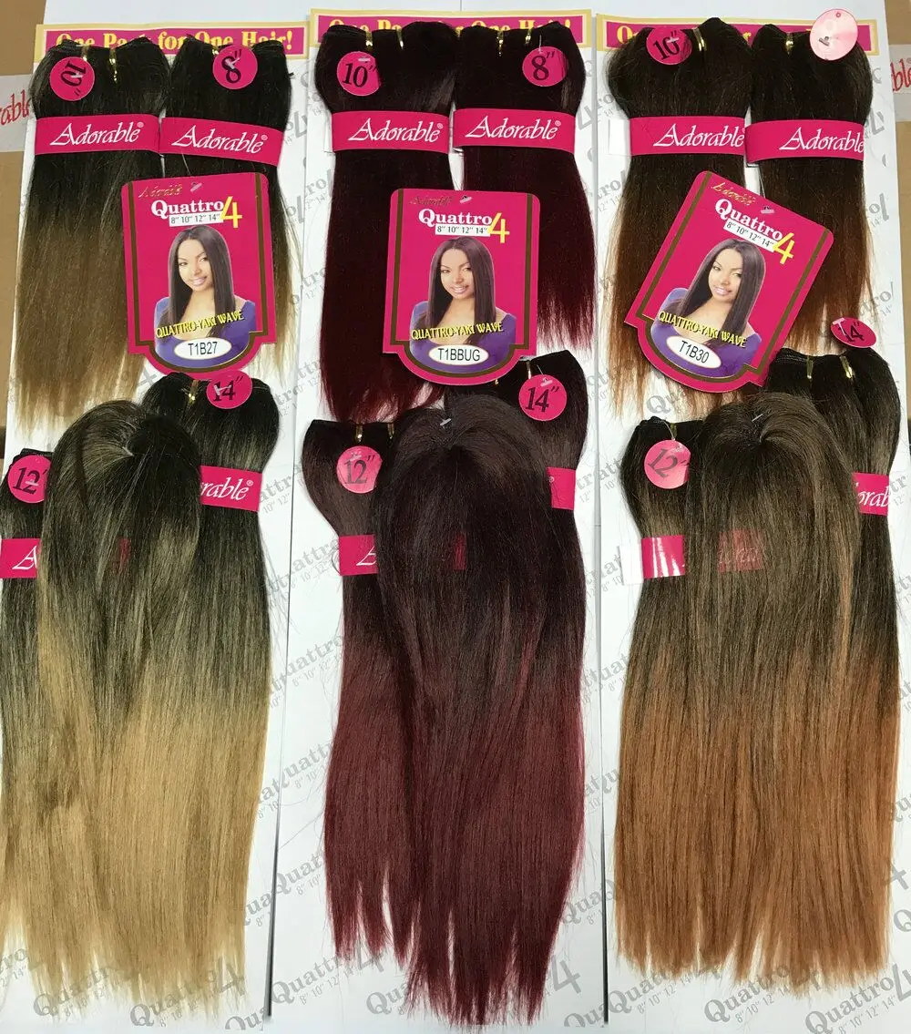 Wholesale Synthetic Bundles straight Hair Weave Extensions  Lace Frontal with hair Bundles Mixed Length Heat Resistant Fiber