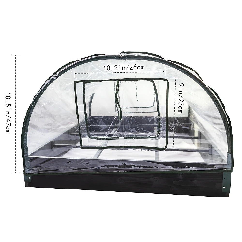 Garden Bed with Grow Grid Plant Box with  Plastic Cover Greenhouse for Home and Garden