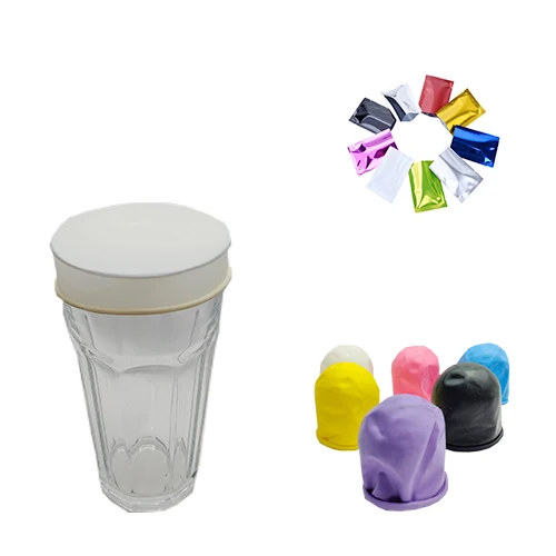 Custom Logo Cup Condom Fits All Cup Sizes Latex Drink Covers With Straw Hole Drink Protector