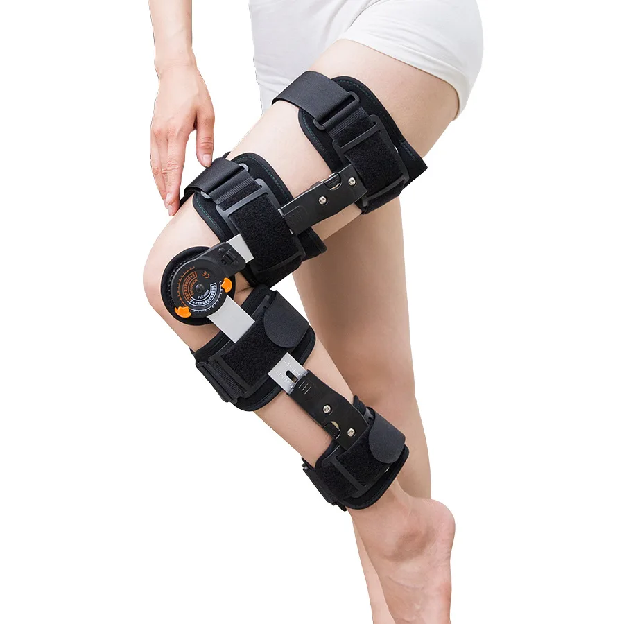 Post Operative Hinged Knee Brace with ROM Hinge Knee Support Leg Knee Orthosis