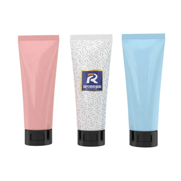 Recyclable plastic facial wash tube colored 100ml luxury facial foam tube