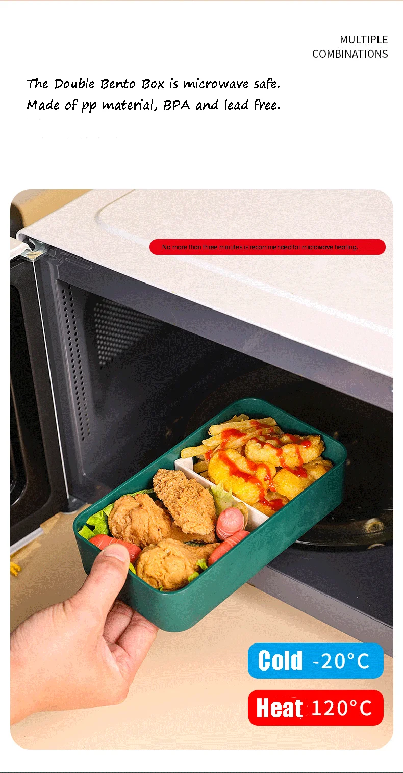 Экологически чистые портативные Ланч-боксы из бамбукового волокна для детей и взрослых