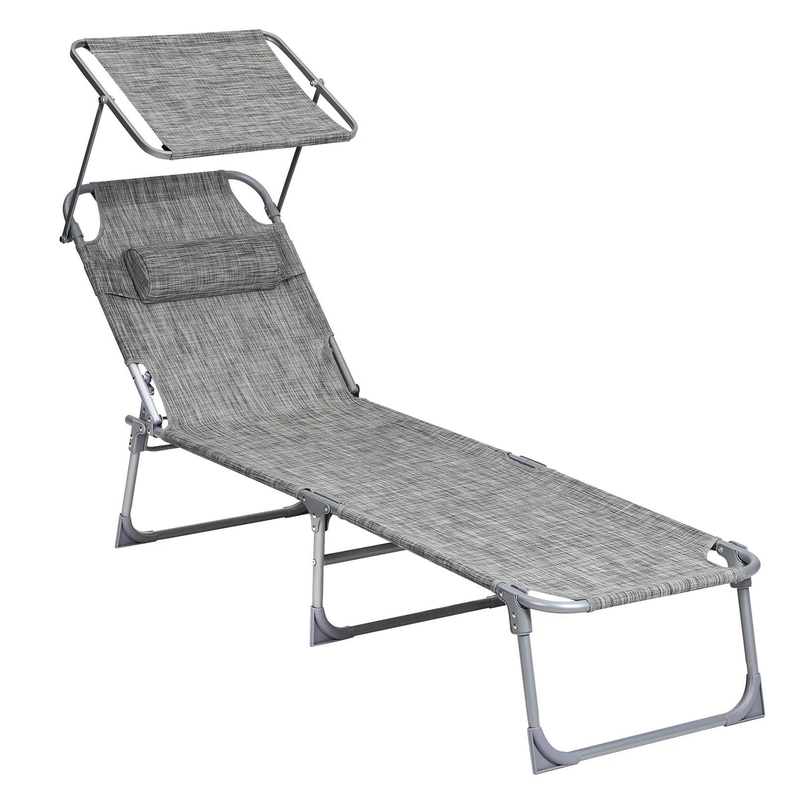 Outdoor Adjustable Foldable swimming pool sun lounger chairs with sunshade