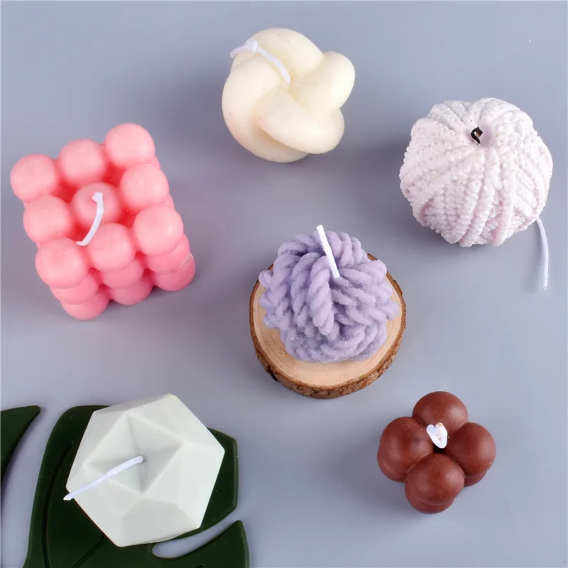 ZO110 wholesale 3d ball candle mold Bead wool ball gypsum chocolate aromatherapy cake decoration tool candle silicone mold
