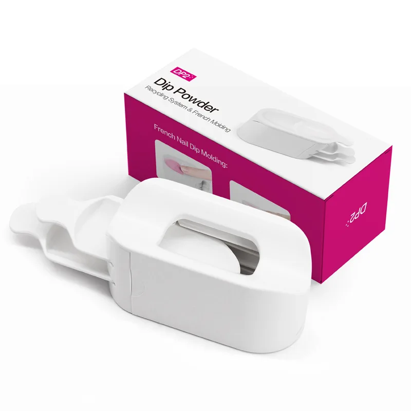 Nail Dipping Powder Storage Box Rhinestone Glitter Powder Double Layer Tray Recycling French Manicure Nail Art Tool