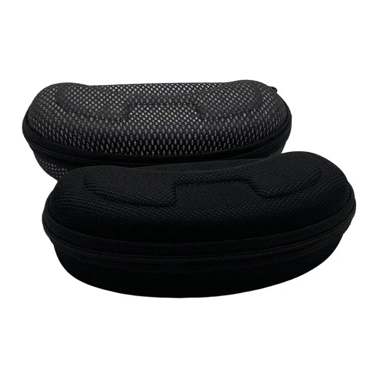 Canvas Easy Carrying Eyeglass Case Portable Sunglass Case Suede Woven Look Black Eyewear Case
