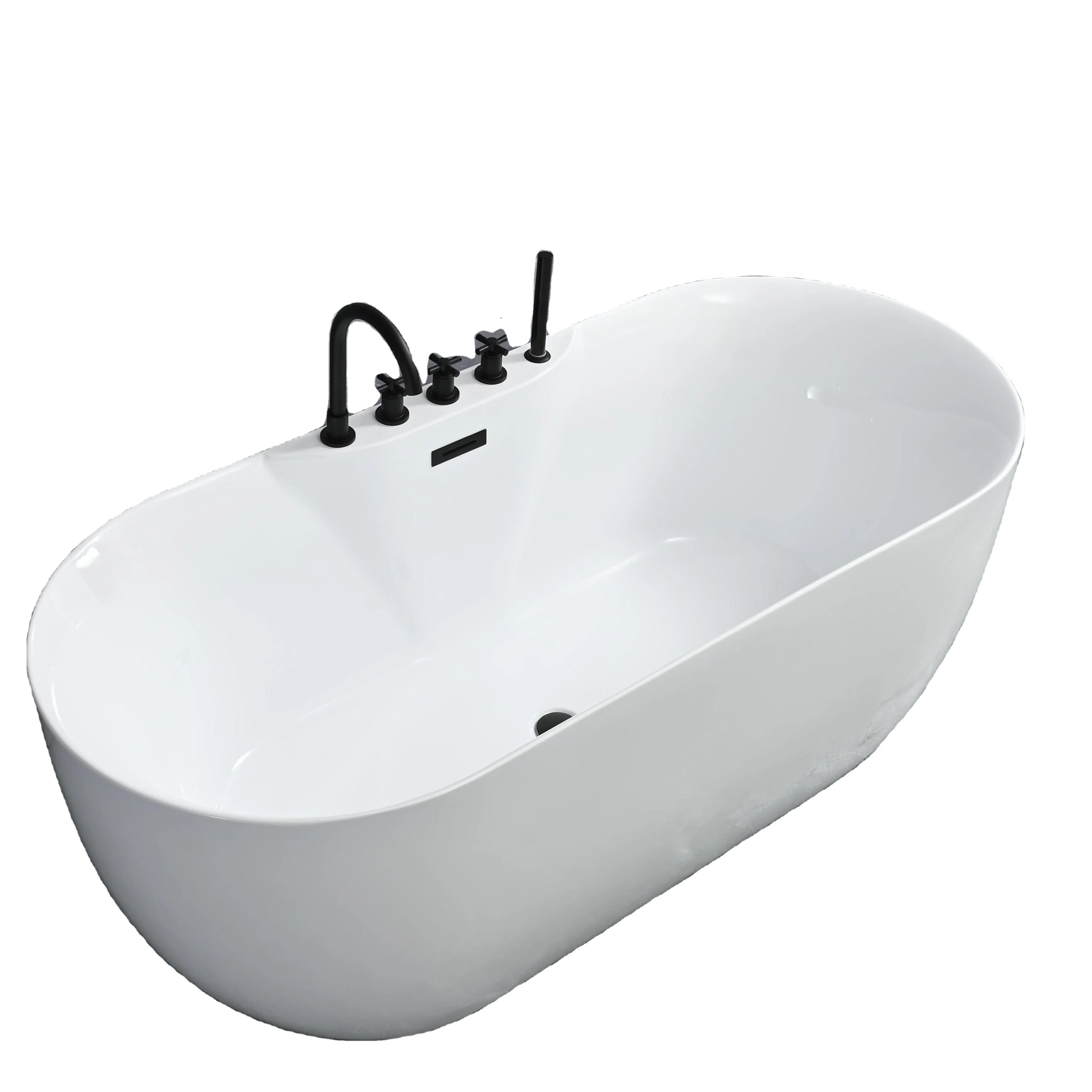 Modern luxury acrylic indoor clear small round deep soaking bathtub bath tub