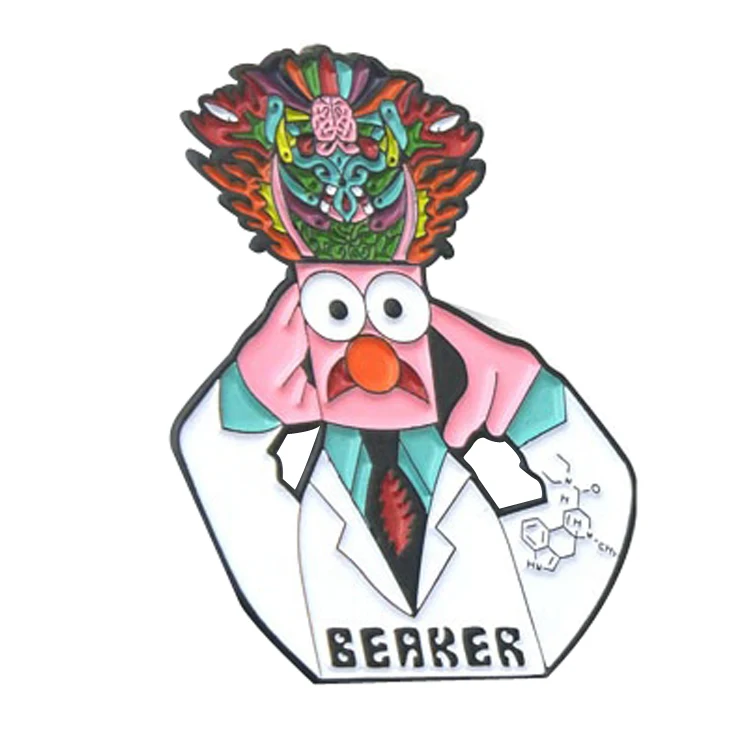 Custom personal logo soft enamel lapel flower pin with dyed black