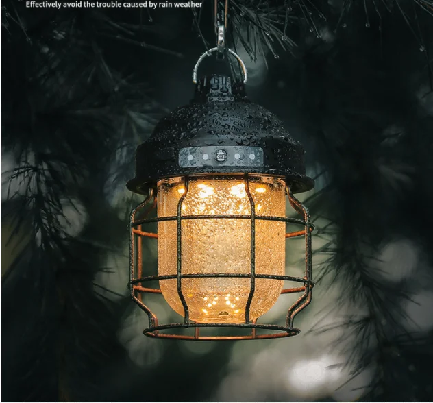 multifuncional vintage foldable portable rechargeable magic cool tent retro camping light lantern led